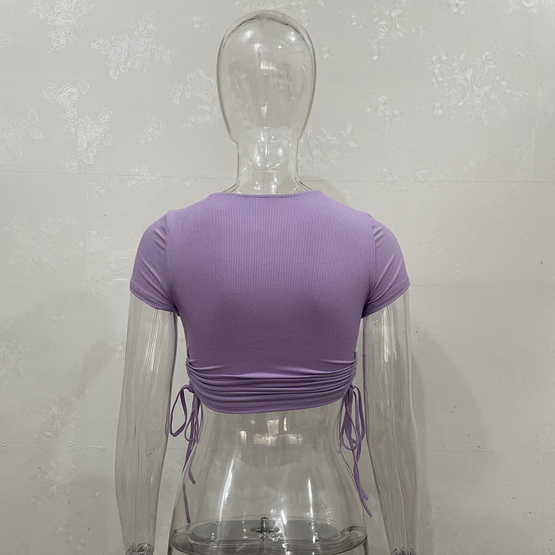 Short Sleeve Drawstring T Shirts JHYB 9105