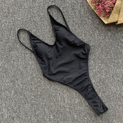 Solid Sexy Backless Thong Bikini One Piece Swimsuit CASF 8942