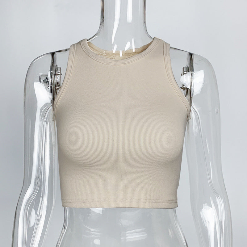 Sleeveless Solid Color Tank Tops GZJF ZJ2503