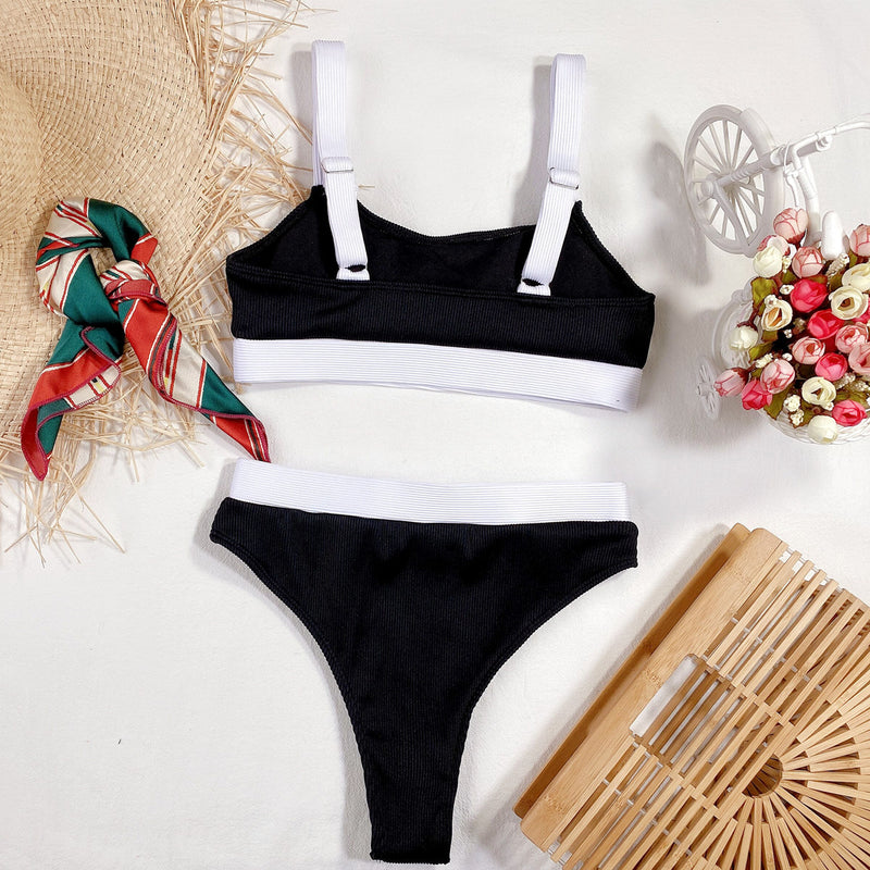 Color Block Sexy Swimsuit Tankini Two Piece Set CSYZ B169