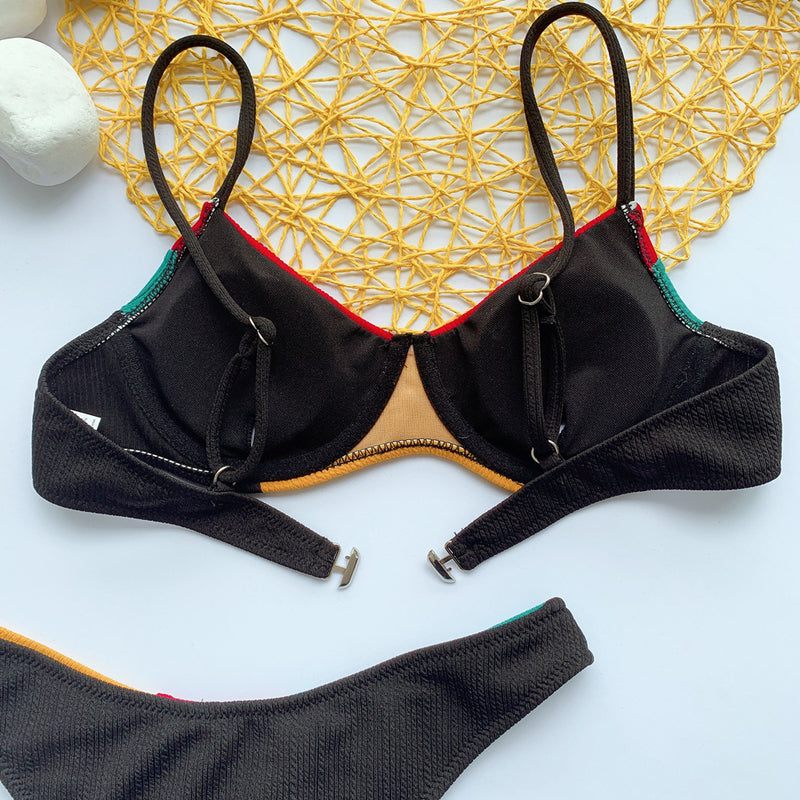 Sexy Patchwork Swimsuit Bikini Set CASF 6016