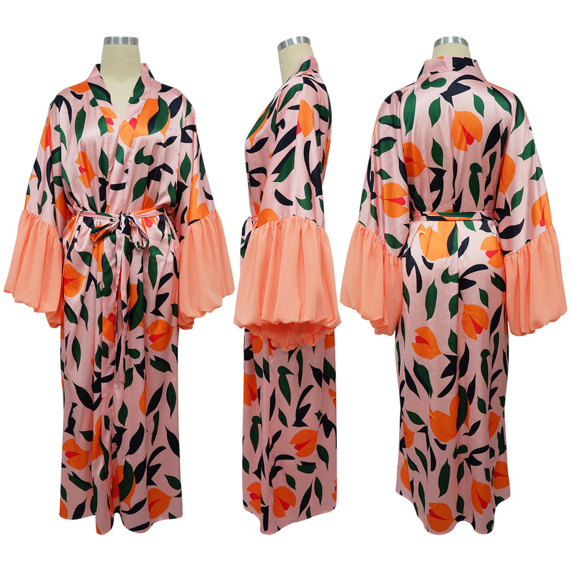 Beach Print Sun Protection Cover Up Jacket YF 10889