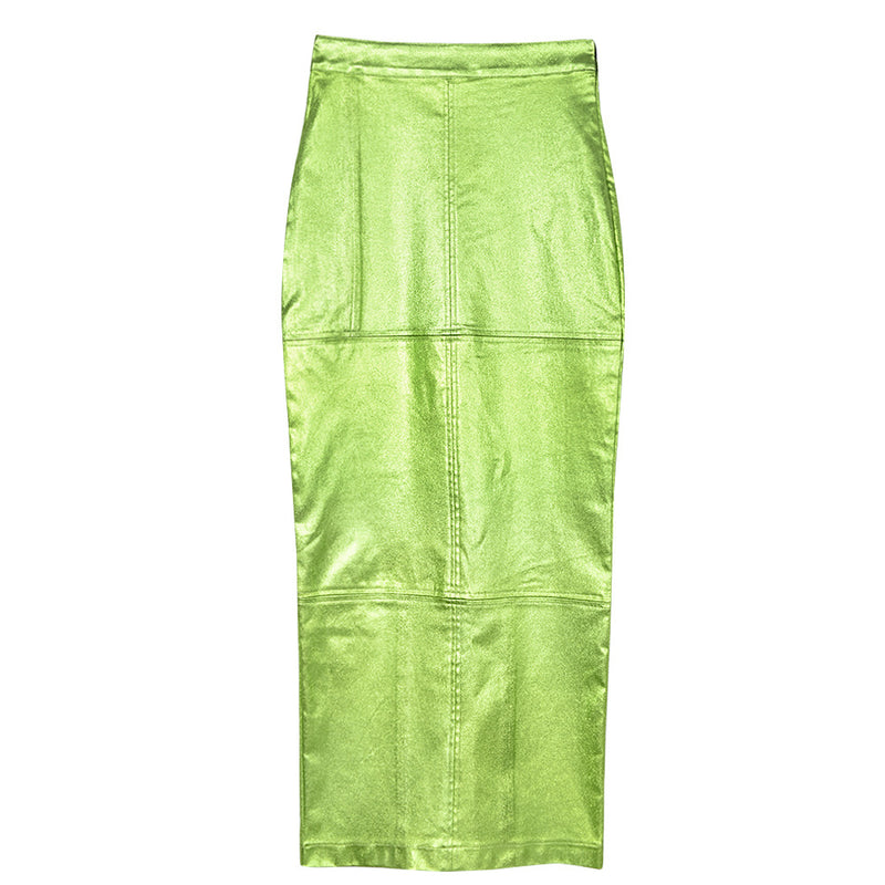 Solid High Waist Split Long Skirt GBTF 7662SG