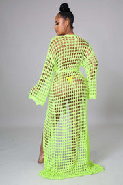 Sexy Hollow Out Long Sleevel Beach Cloak Coat OSM 4366