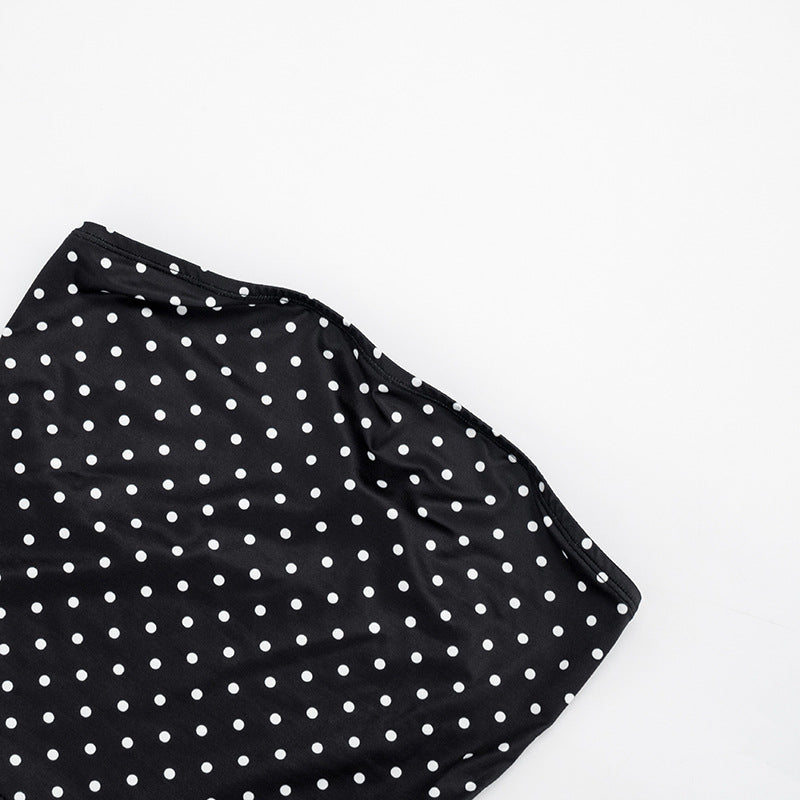 Polka Dot Print Tube Top Mini Skirt 2 Piece Set GDSF D26ST233