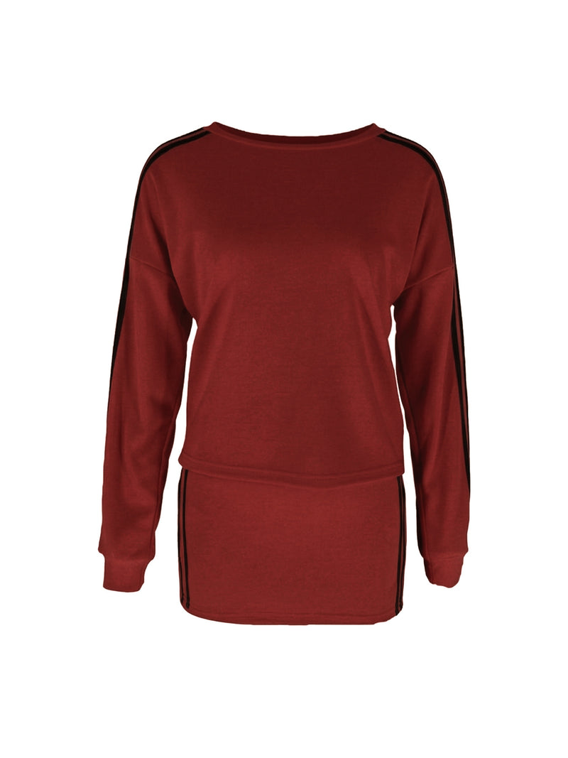 Stripe Sport Long Sleeve Mini Dress HNIF MC011