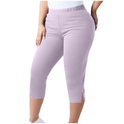 Plus Size Solid Color Split Seventh Pants GYZY 66811
