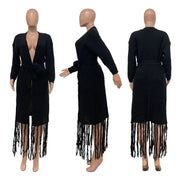 Solid Color Tassel Sweater Coats TR 1220