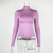Half High Neck Long Sleeve Bottom Top GZJF 2591