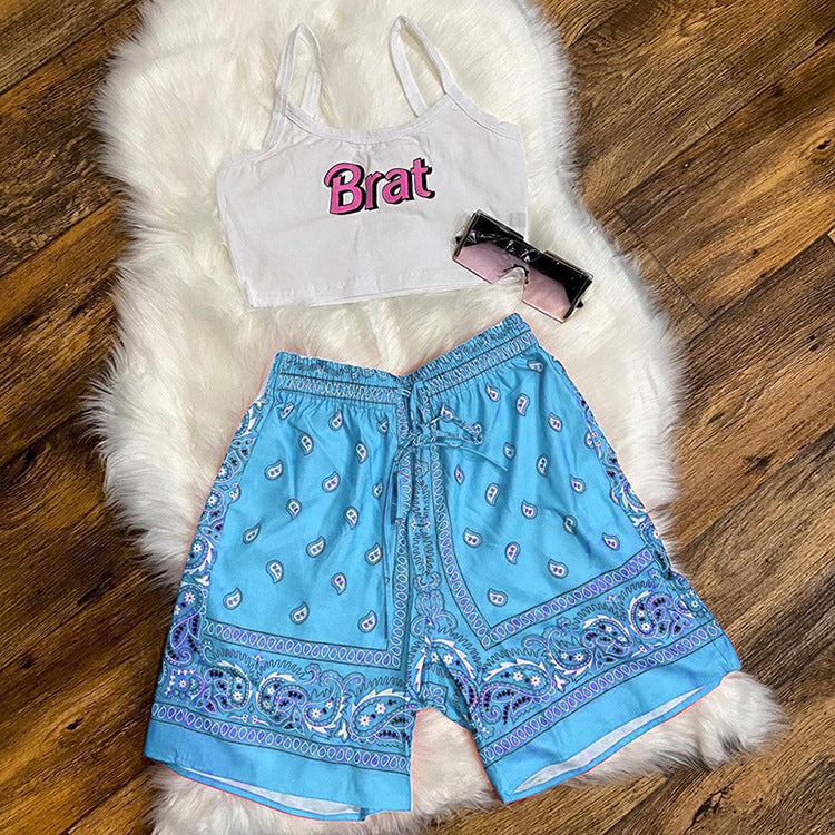 Paisley Print Beach Shorts GLF 07012