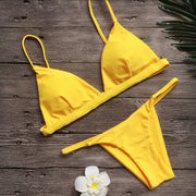 Sexy Solid Color Bikinis Swimsuit Two Piece Set CSYZ 1760