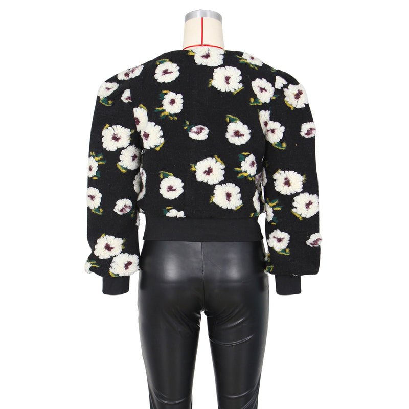 Floral Single breasted Short Coat ZSD 0562