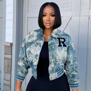 Fashion Print Long Sleeve Short Jackets ZSD 0722