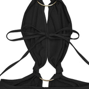 Sexy Tie Up Backless Solid Color Jumpsuit BY 7687