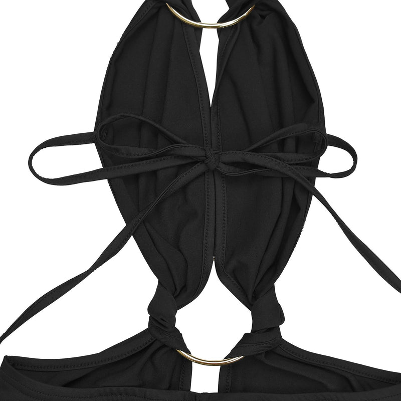 Sexy Tie Up Backless Solid Color Jumpsuit BY 7687