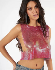 Sleeveless Sequin T Shirt GZYY J24338