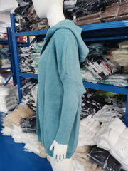 Hooded Collar Knit Bat Sleeve Loose Sweater GBLH 2101