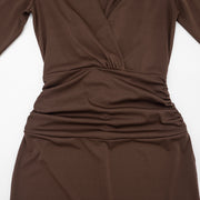 Deep V Neck Long Sleeve Mini Dress GSBW C26DS342