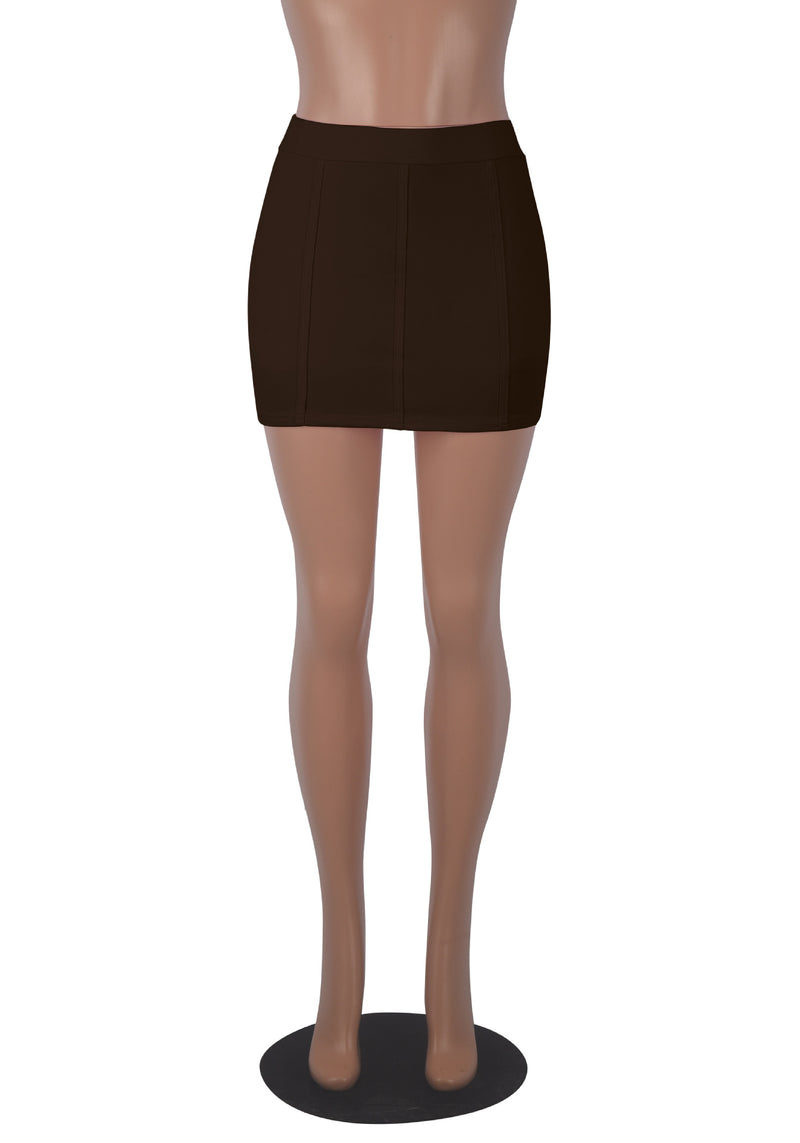 Solid Color Slim Sexy Mini Skirt MZ 2878