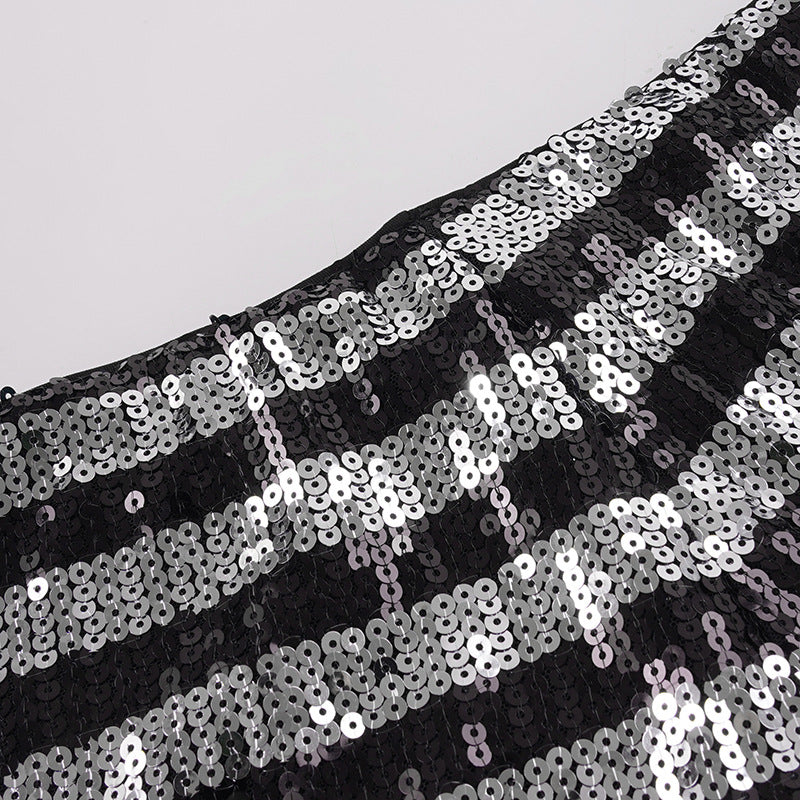 Stripe Sequin Short GPKJ MR51961