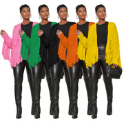 Solid Knits Tassel Cardigan Coat TR 1240