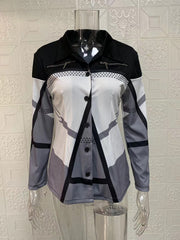Long Sleeve Single breasted Printed Lapel Coat GYSM W0708