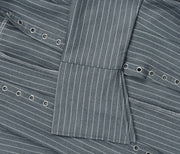 Stripe Lapel Short Sleeve Tie Two Piece Shorts Set AIL 324