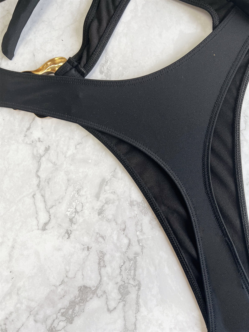 Sexy Print Cross Tie Up One Piece Swimsuit CASF 6732