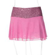 Sequin Patchwork Backless Sling Two Piece Skirts Set LJSF T6421544X