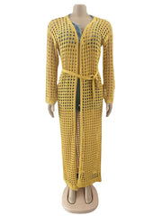 Sexy Hollow Out Long Sleevel Beach Cloak Coat OSM 4366