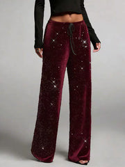 Casual sequined Drawstring Pants GXRF QC160