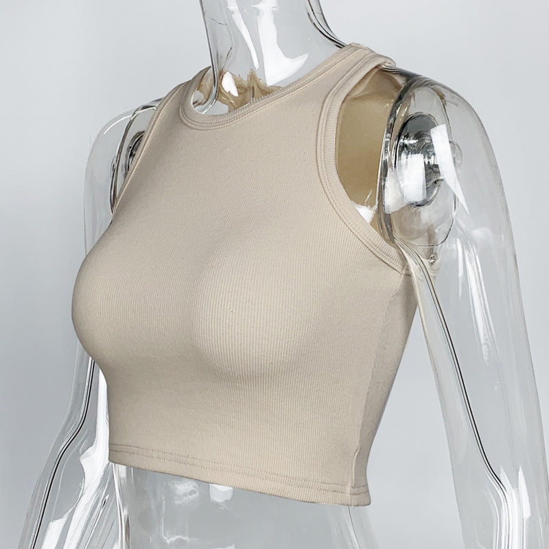 Sleeveless Solid Color Tank Tops GZJF ZJ2503