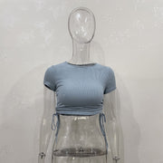 Short Sleeve Drawstring T Shirts JHYB 9105