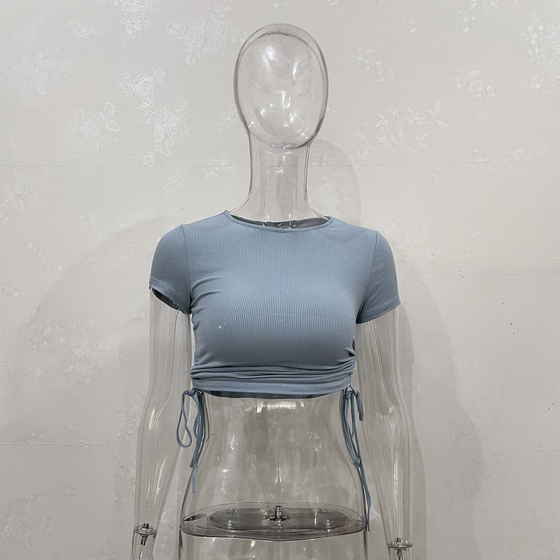 Short Sleeve Drawstring T Shirts JHYB 9105