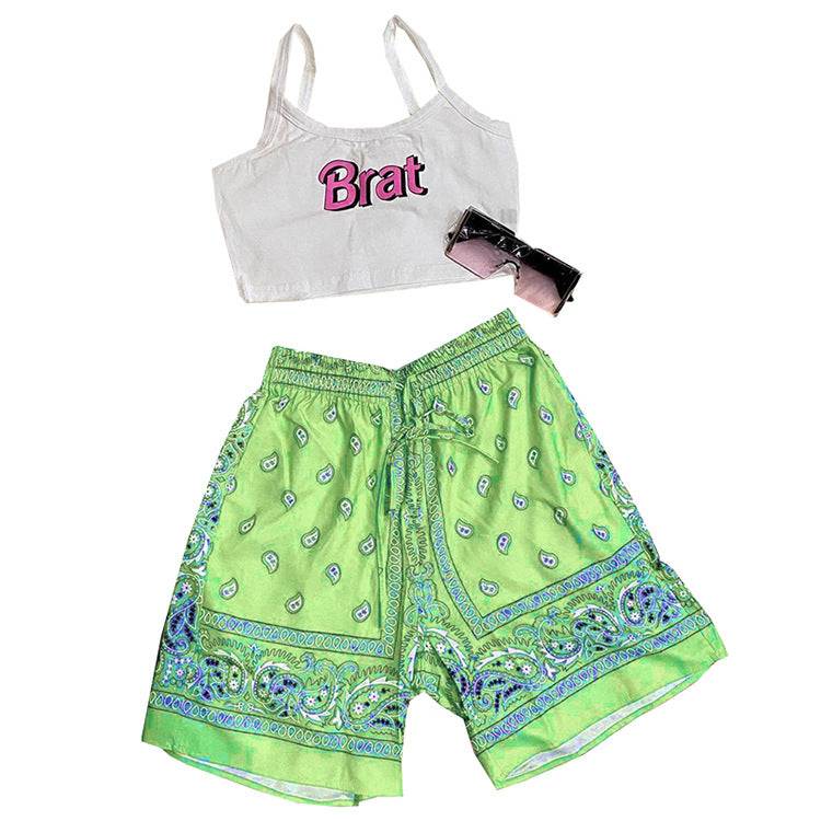 Paisley Print Beach Shorts GLF 07012