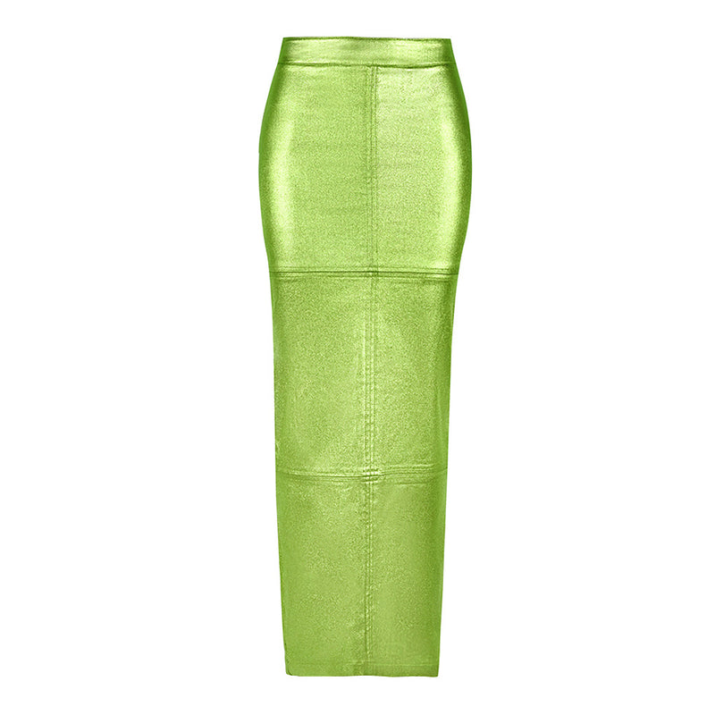 Solid High Waist Split Long Skirt GBTF 7662SG