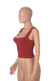 Casual Solid Color Skinny Bottom Shirt Top MZ 001