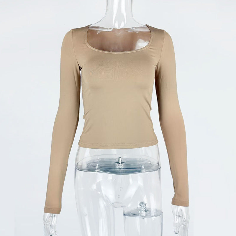 Square Neck Long Sleeve T Shirt GZJF 2590