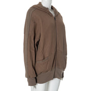 Solid Color Long Sleeve Hooded Coat GSZM ZTP1387