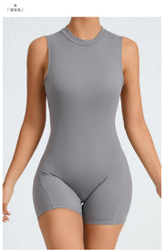 Solid Color Backless Yoga Sport Romper GQSA YL075