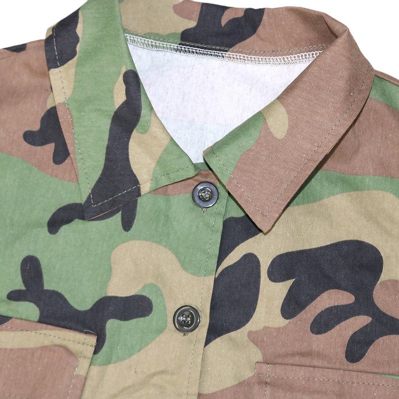 Camouflage Print Lapel Sleeveless Vest SH 390511