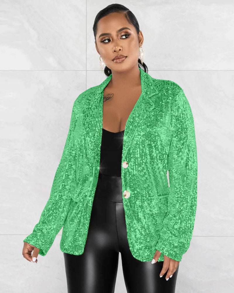 Casual Sequin Long Sleeve Blazer Coat TR 1280