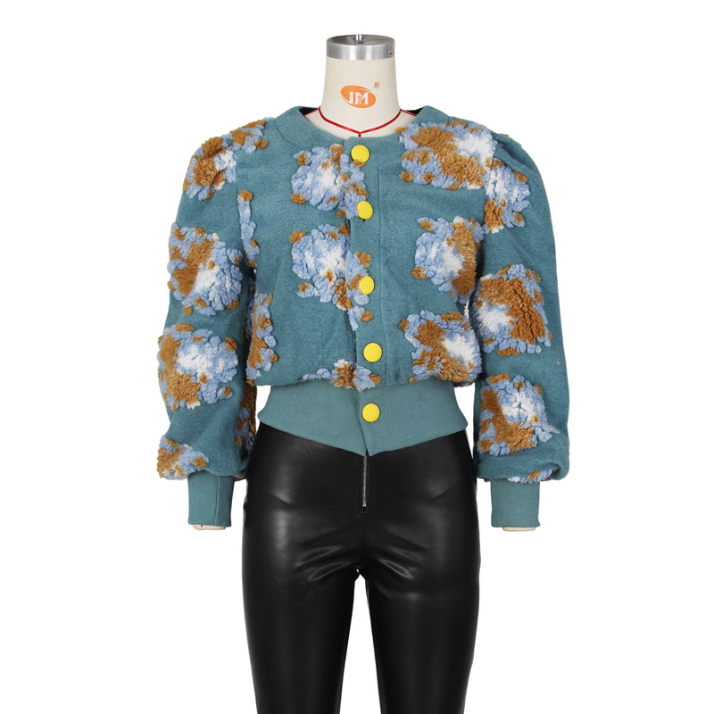 Floral Single breasted Short Coat ZSD 0562
