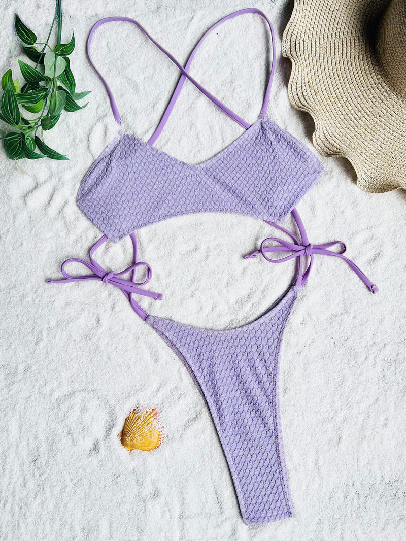 Solid Color Backless Bandage One Piece Swiimsuit CASF 6595