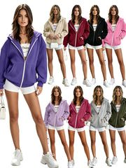 Plus Size Solid Color Thickened Hoodie Coat SSNF 2021852A