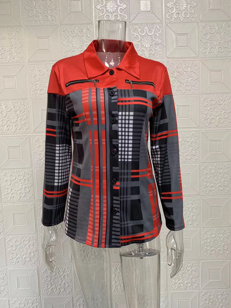 Long Sleeve Single breasted Printed Lapel Coat GYSM W0708