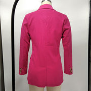 Solid Color Double Breasted Slim Blazer Coat XMY 9395