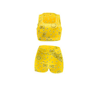 Casual Print Sleeveless Shorts Two Piece Set WSYF 5965