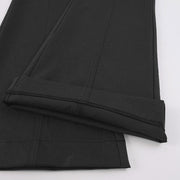 Low Waist Metal Buckle Flare Pants GPKJ MR49498