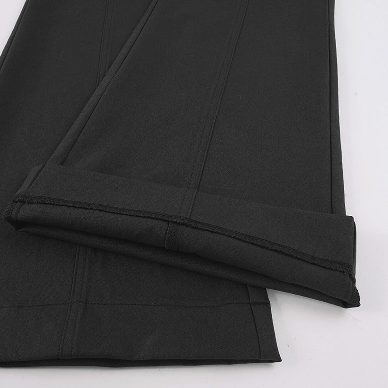 Low Waist Metal Buckle Flare Pants GPKJ MR49498